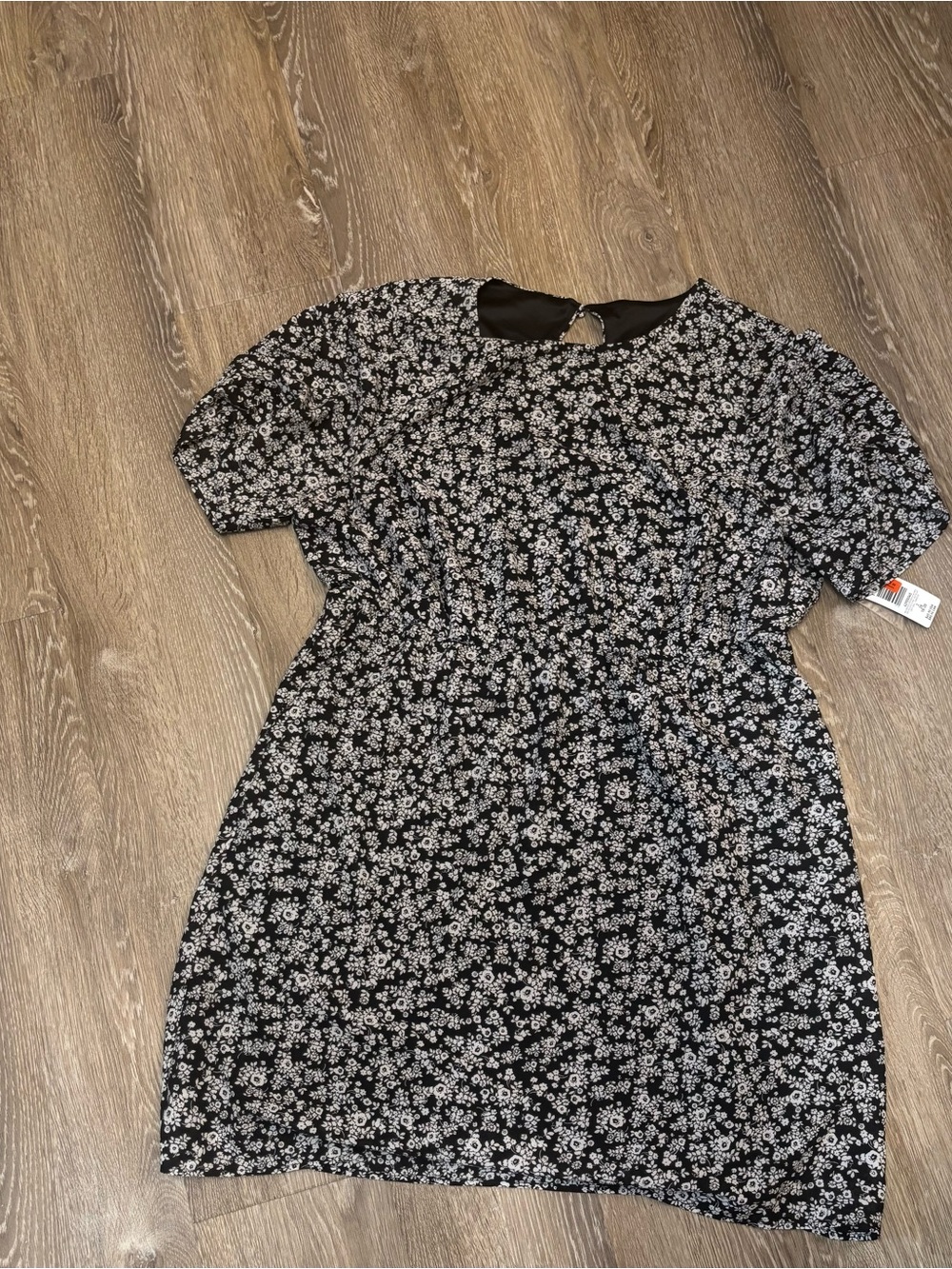torrid Black Mini Dress with White Floral Print